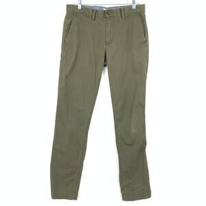 GAP Slim Leg Casual Chino Pants Mens Size 31" X 32" Military Green *FLAW